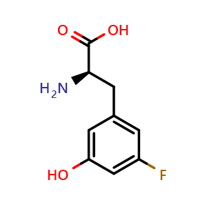 Chemical structure of 5-Fluoro-3-hydroxy-D-phenylalanine , CAS 1270183-57-7, AChemBlock W172782