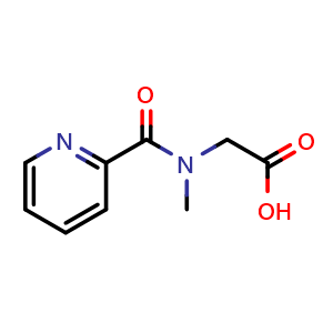 Chemical structure of N-(2-Pyridinylcarbonyl)-N-methylglycine , CAS 125686-77-3, AChemBlock W172784