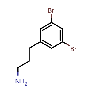 Chemical structure of 3,5-Dibromo-benzenepropanamine , CAS 1000552-26-0, AChemBlock W172792