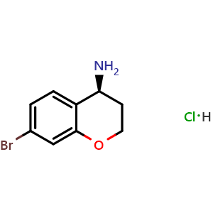 Chemical structure of (4s)-7-bromo-3,4-dihydro-2h-1-benzopyran-4-amine hydrochloride , CAS 2565794-06-9, AChemBlock W172793