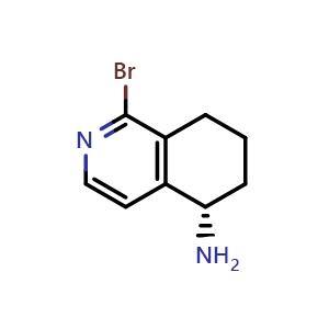 Chemical structure of (5S)-1-bromo-5,6,7,8-tetrahydroisoquinolin-5-amine , CAS 2940867-42-3, AChemBlock W172797
