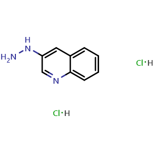 Chemical structure of 3-Hydrazinylquinoline dihydrochloride , CAS 61621-35-0, AChemBlock W172806