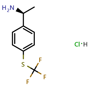 Chemical structure of (1S)-1-[4-(trifluoromethylthio)phenyl]ethylamine-hydrochloride , AChemBlock W172812