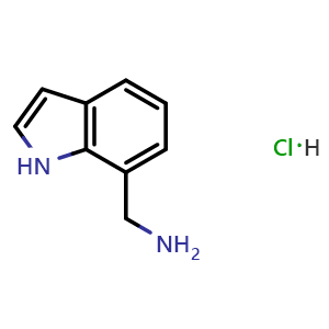 Chemical structure of 1H-indol-7-ylmethanamine;hydrochloride , CAS 1797558-60-1, AChemBlock W172818