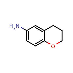 Chemical structure of 3,4-dihydro-2h-1-benzopyran-6-amine , CAS 50386-54-4, AChemBlock W172833