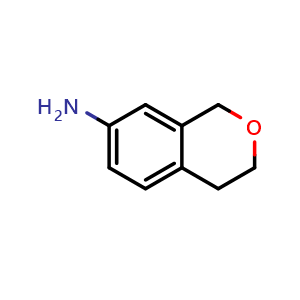 Chemical structure of 3,4-dihydro-1h-2-benzopyran-7-amine , CAS 1391224-90-0, AChemBlock W172837