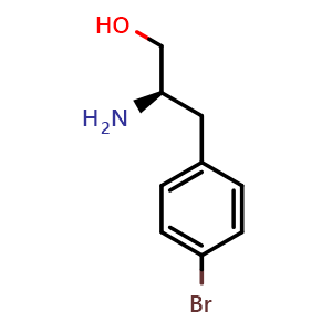 Chemical structure of (R)-2-Amino-3-(4-bromophenyl)propan-1-ol , CAS 1821827-06-8, AChemBlock W172845