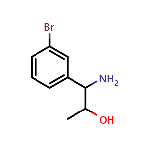 Chemical structure of 1-amino-1-(3-bromophenyl)propan-2-ol , CAS 1226115-23-6, AChemBlock W172848