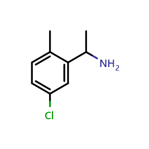 Chemical structure of 1-(5-chloro-2-methylphenyl)ethylamine , CAS 35247-80-4, AChemBlock W172858
