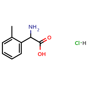 Chemical structure of 2-amino-2-(2-methylphenyl)acetic acid hydrochloride , CAS 879500-49-9, AChemBlock W172865