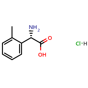 Chemical structure of (2S)-2-amino-2-(2-methylphenyl)acetic acid hydrochloride , CAS 1004980-56-6, AChemBlock W172866