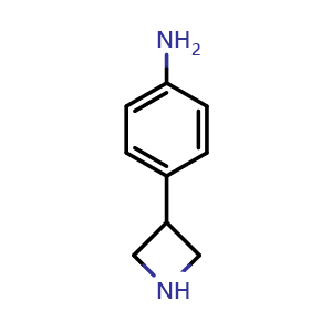 Chemical structure of 4-(azetidin-3-yl)aniline , CAS 7215-04-5, AChemBlock W172881
