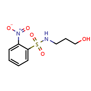 Chemical structure of N-(3-Hydroxypropyl)-2-nitrobenzenesulfonamide , CAS 196214-23-0, AChemBlock W172888