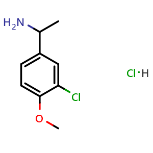 Chemical structure of 1-(3-chloro-4-methoxyphenyl)ethan-1-amine hydrochloride , CAS 50412-11-8, AChemBlock W172905