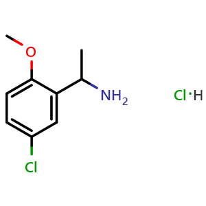 Chemical structure of 1-(5-chloro-2-methoxyphenyl)ethan-1-amine hydrochloride , CAS 52971-27-4, AChemBlock W172906