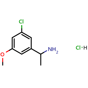 Chemical structure of 1-(3-chloro-5-methoxyphenyl)ethan-1-amine hydrochloride , CAS 68548-74-3, AChemBlock W172908
