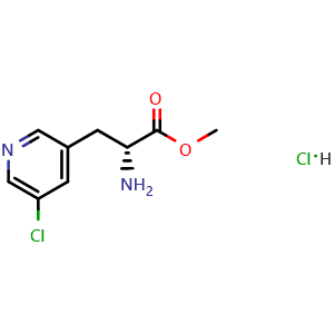 Chemical structure of methyl (2R)-2-amino-3-(5-chloropyridin-3-yl)propanoate hydrochloride , CAS 2708342-42-9, AChemBlock W172912