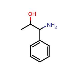 Chemical structure of 1-amino-1-phenylpropan-2-ol , CAS 52500-61-5, AChemBlock W172930
