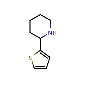 Chemical structure of 2-(2-thienyl)piperidine , CAS 270902-38-0, AChemBlock W172931