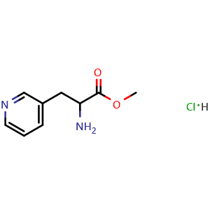 Chemical structure of methyl 2-amino-3-(pyridin-3-yl)propanoate hydrochloride , CAS 208259-58-9, AChemBlock W172939