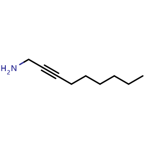 Chemical structure of 1-Amino-2-nonyne , CAS 177086-99-6, AChemBlock W172966