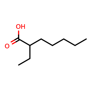 Chemical structure of 2-Ethyl-heptanoic acid , CAS 3274-29-1, AChemBlock W172974