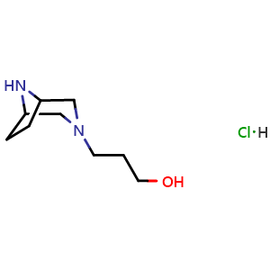 Chemical structure of 3-(3,8-diazabicyclo[3.2.1]octan-3-yl)propan-1-ol;hydrochloride , AChemBlock W172979