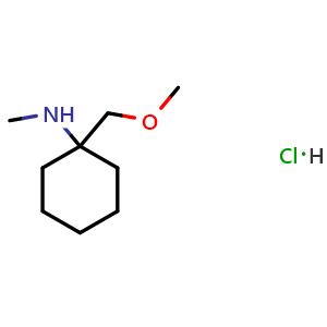 Chemical structure of 1-(methoxymethyl)-N-methyl-cyclohexanamine;hydrochloride , CAS 2891599-98-5, AChemBlock W172980