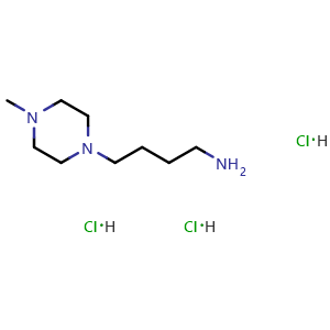 Chemical structure of 4-Methyl-1-piperazinebutanamine trihhydrochloride , CAS 4553-33-7, AChemBlock W172986