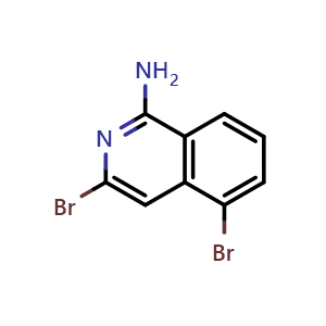 Chemical structure of 3,5-dibromoisoquinolin-1-amine , AChemBlock W172999