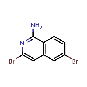 Chemical structure of 3,6-dibromoisoquinolin-1-amine , AChemBlock W173000