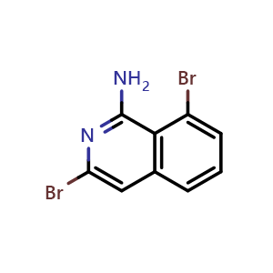 Chemical structure of 3,8-dibromoisoquinolin-1-amine , AChemBlock W173002