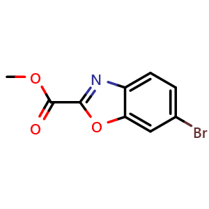 Chemical structure of methyl 6-bromo-1,3-benzoxazole-2-carboxylate , CAS 954239-67-9, AChemBlock W173008