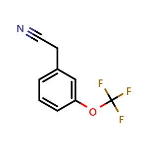 Chemical structure of 2-(3-(trifluoromethoxy)phenyl)acetonitrile , CAS 108307-56-8, AChemBlock W173013