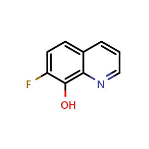 Chemical structure of 7-fluoroquinolin-8-ol , CAS 35048-10-3, AChemBlock W173014
