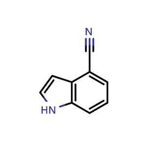 Chemical structure of 4-Cyanoindole , CAS 16136-52-0, AChemBlock W173015