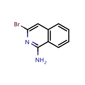 Chemical structure of 3-bromoisoquinolin-1-amine , CAS 40073-36-7, AChemBlock W173017