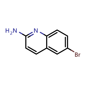 Chemical structure of 6-bromoquinolin-2-amine , CAS 791626-58-9, AChemBlock W173018