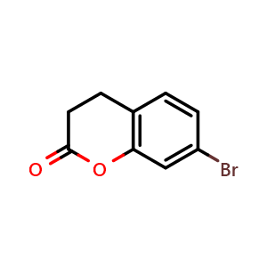 Chemical structure of 7-Bromochroman-2-one , CAS 1206905-48-7, AChemBlock W173022