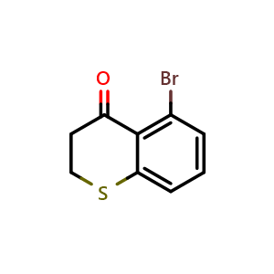 Chemical structure of 5-bromo-3,4-dihydro-2h-1-benzothiopyran-4-one , CAS 1391025-10-7, AChemBlock W173024
