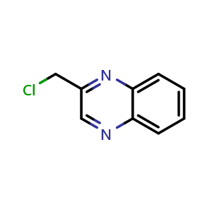 Chemical structure of 2-(chloromethyl)quinoxaline , CAS 106435-53-4, AChemBlock W173026