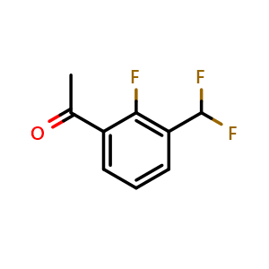 Chemical structure of 1-[3-(difluoromethyl)-2-fluoro-phenyl]ethanone , CAS 2139441-40-8, AChemBlock W173032