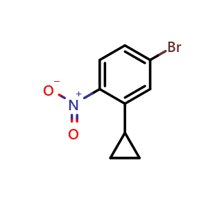 Chemical structure of 4-Bromo-2-cyclopropyl-1-nitrobenzene , CAS 408359-54-6, AChemBlock W173047