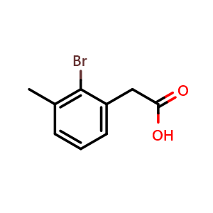Chemical structure of 2-(2-bromo-3-methylphenyl)acetic acid , CAS 248920-11-8, AChemBlock W173057