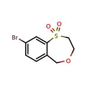Chemical structure of 8-bromo-3,5-dihydro-2H-4,1benzoxathiepine 1,1-dioxide , CAS 2771132-14-8, AChemBlock W173060