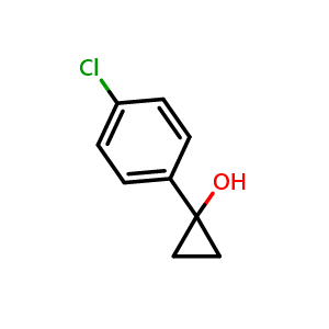 Chemical structure of 1-(4-Chlorophenyl)-cyclopropanol , CAS 16031-54-2, AChemBlock W173064