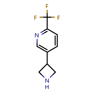 Chemical structure of 5-(azetidin-3-yl)-2-(trifluoromethyl)pyridine , CAS 1260846-05-6, AChemBlock W173080