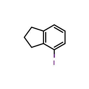 Chemical structure of 4-Iodo-2,3-dihydro-1H-indene , CAS 1285718-21-9, AChemBlock W173086