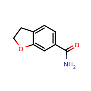 Chemical structure of 2,3-dihydrobenzofuran-6-carboxamide , CAS 1379329-12-0, AChemBlock W173091