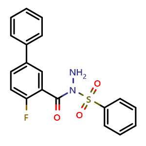 Chemical structure of N-(4-Fluorobiphenyl-3-carbonyl)benzenesulfonohydrazide , AChemBlock W173095